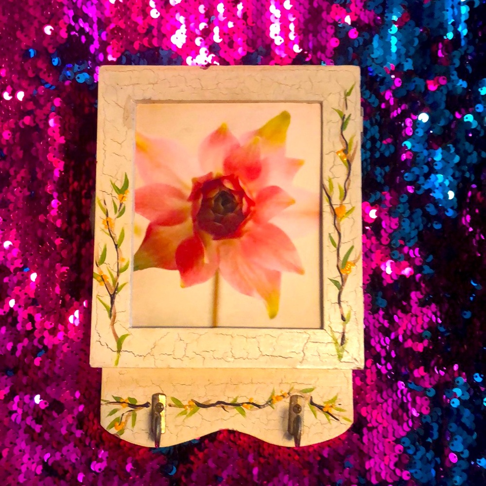 Beautiful Shabby Chic Floral Jewelry Box that can be hung on a wall!